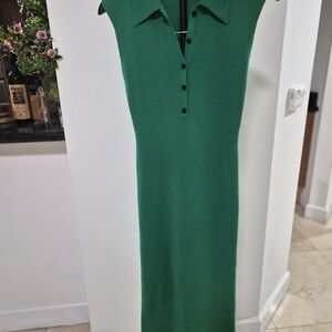 ALC Green Sleeveless Polo Maxi Dress - Women